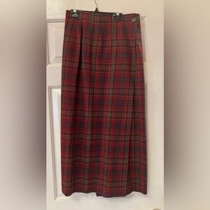 Pendleton Red Plaid Midi Skirt